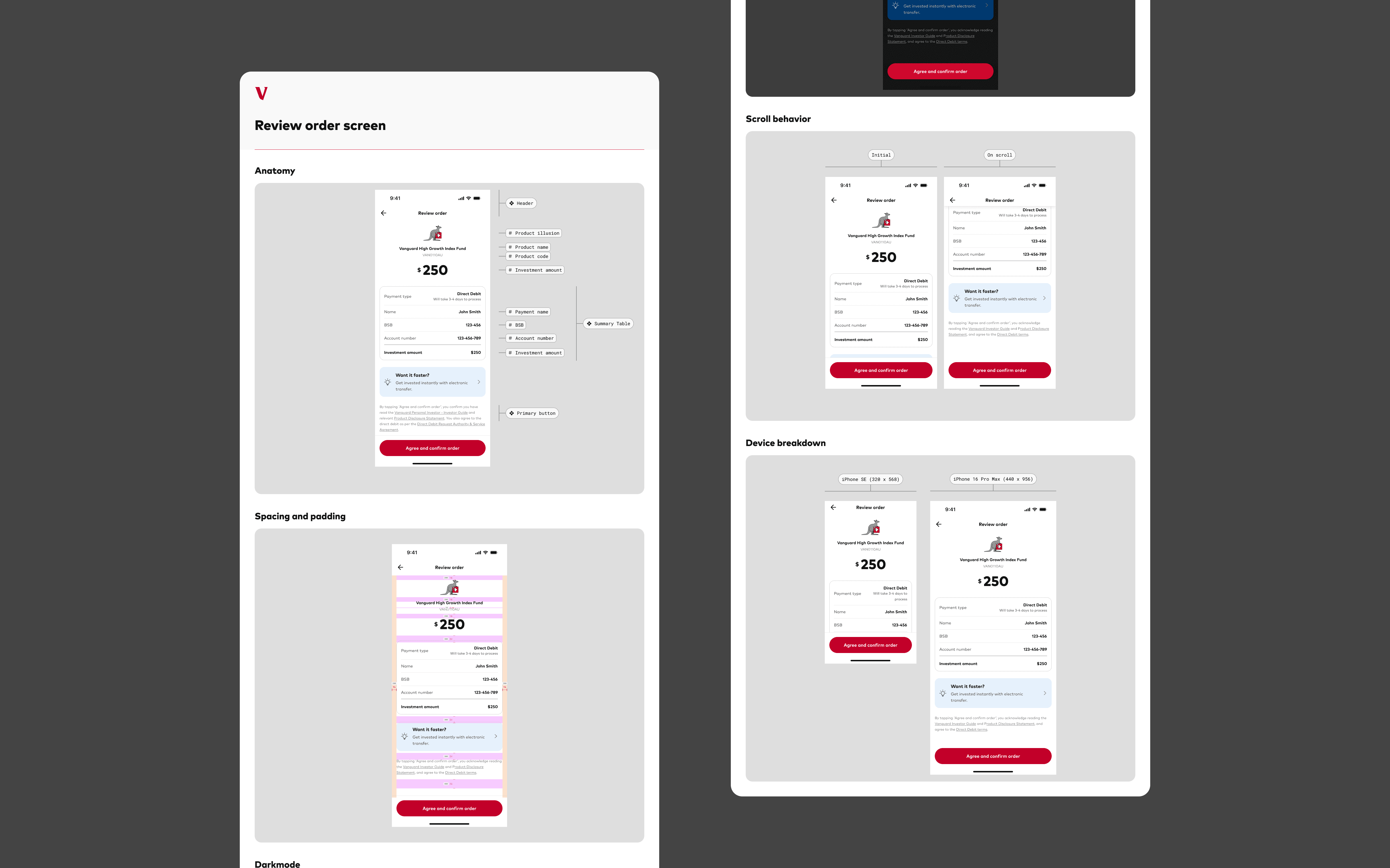 Example of screen breakdown