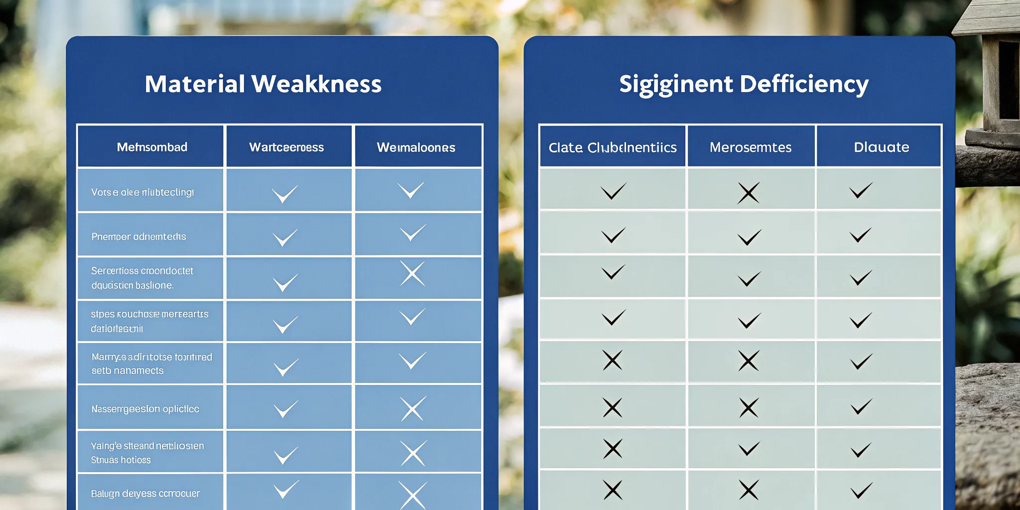 Side-by-side comparison of material weakness and significant deficiency disclosure requirements