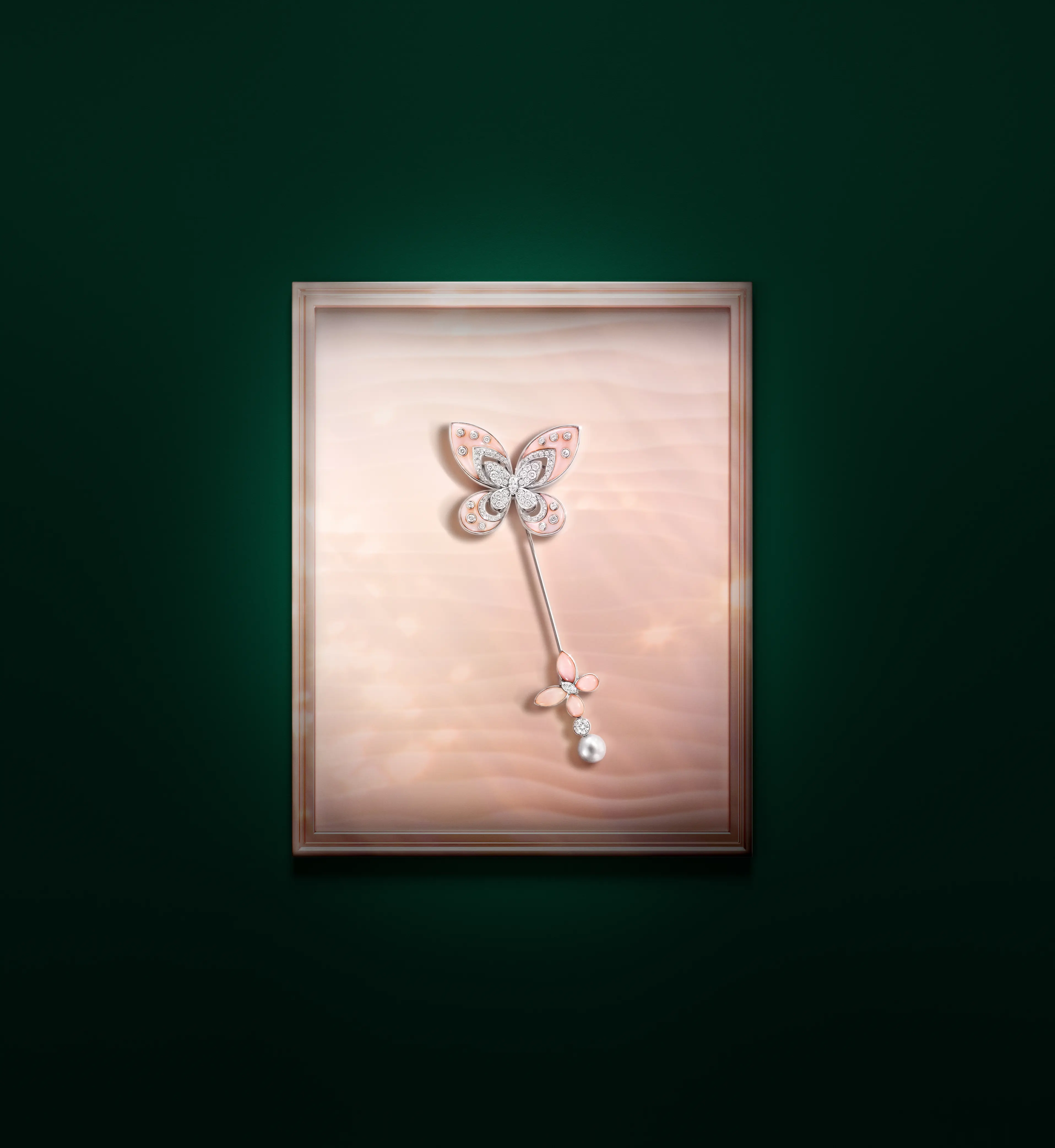 Graff Diamonds Brooch campaign post production by KINN Productions, London — luxury jewellery retouching, 3D compositing and colour grading.