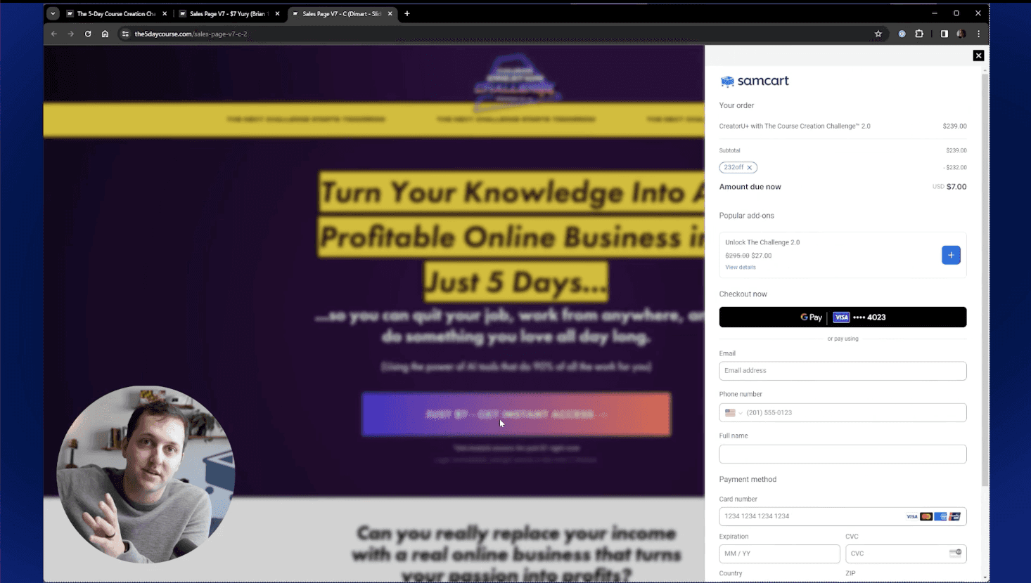 embedded Slide Checkout