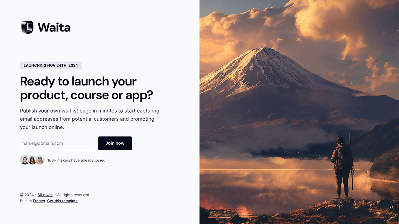 Waita Framer template