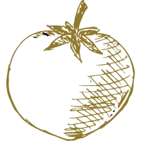 Icon style traditionnel & dessiné main d'une tomate