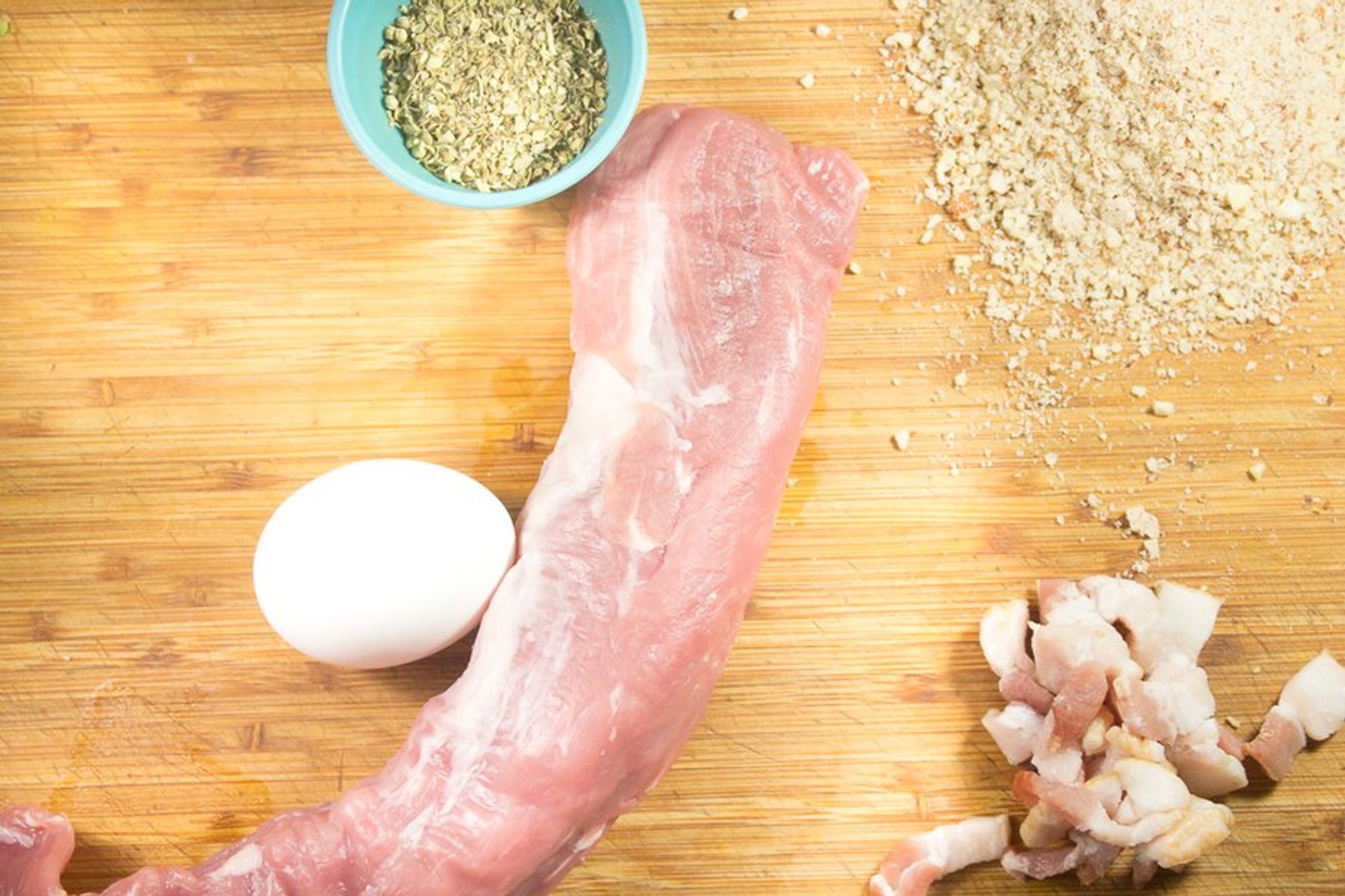 ingredients for almond herb pork tenderloin