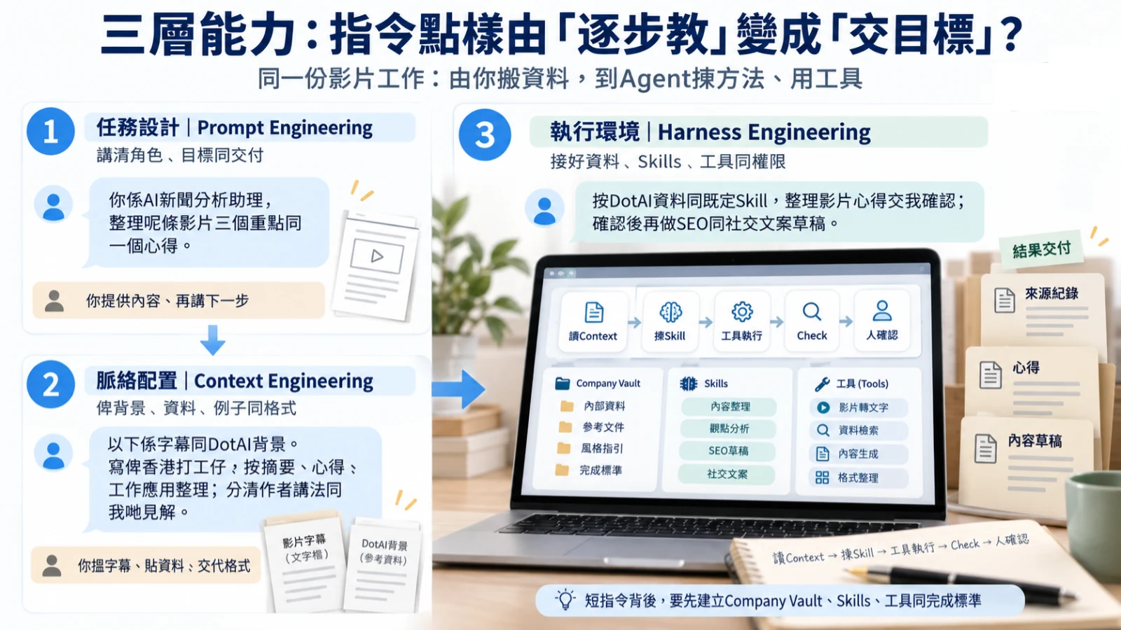 指令、上下文同執行環境，對應三個不同層次。