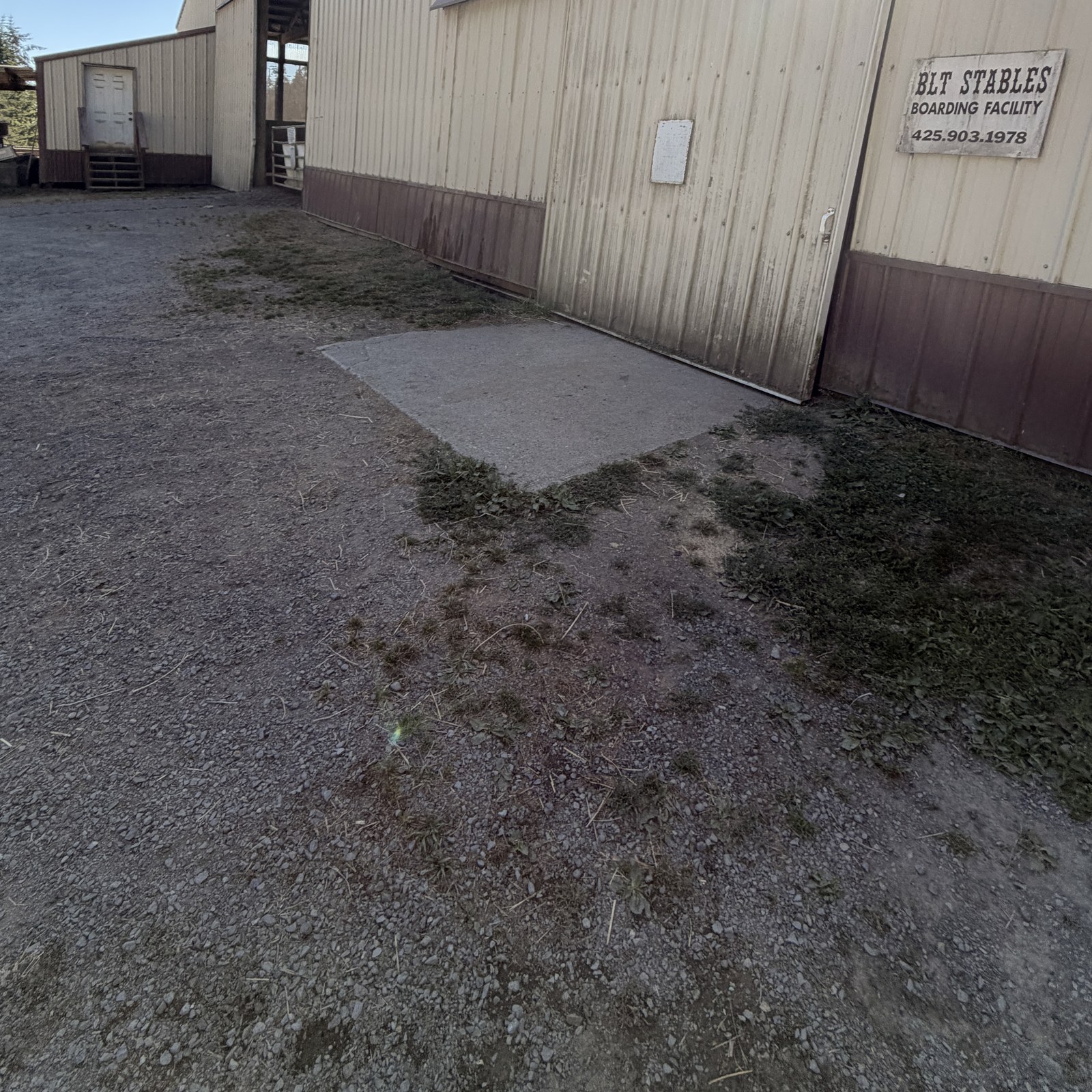 Before: metal barn siding soft wash in Granite Falls, WA