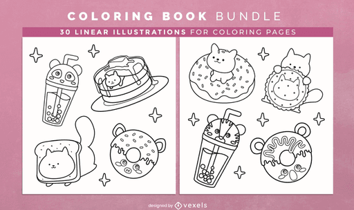 animal coloring book page design