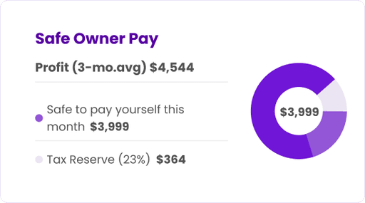 Cashflowy Owners Pay Donut Chart Three Month Profit