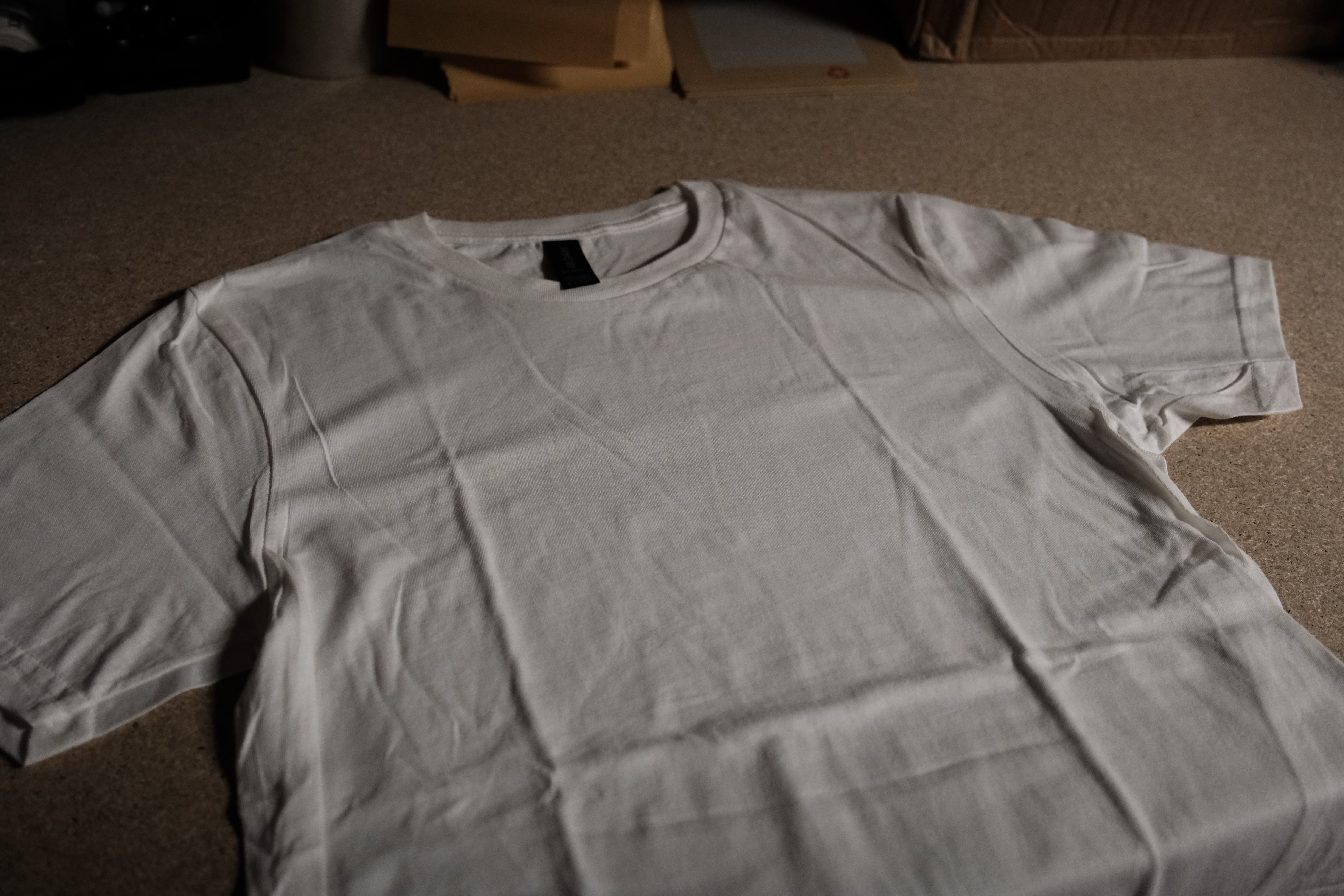 flat lay of a grey shirt before heat press