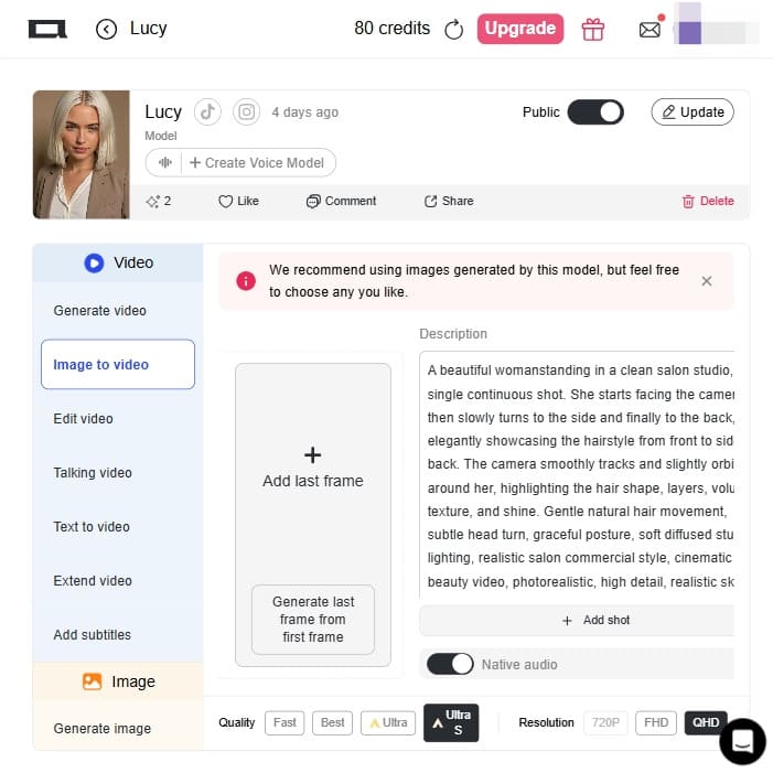 use ai hair colour changer to turn image to video