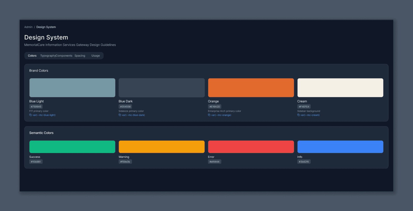 Design system color palette