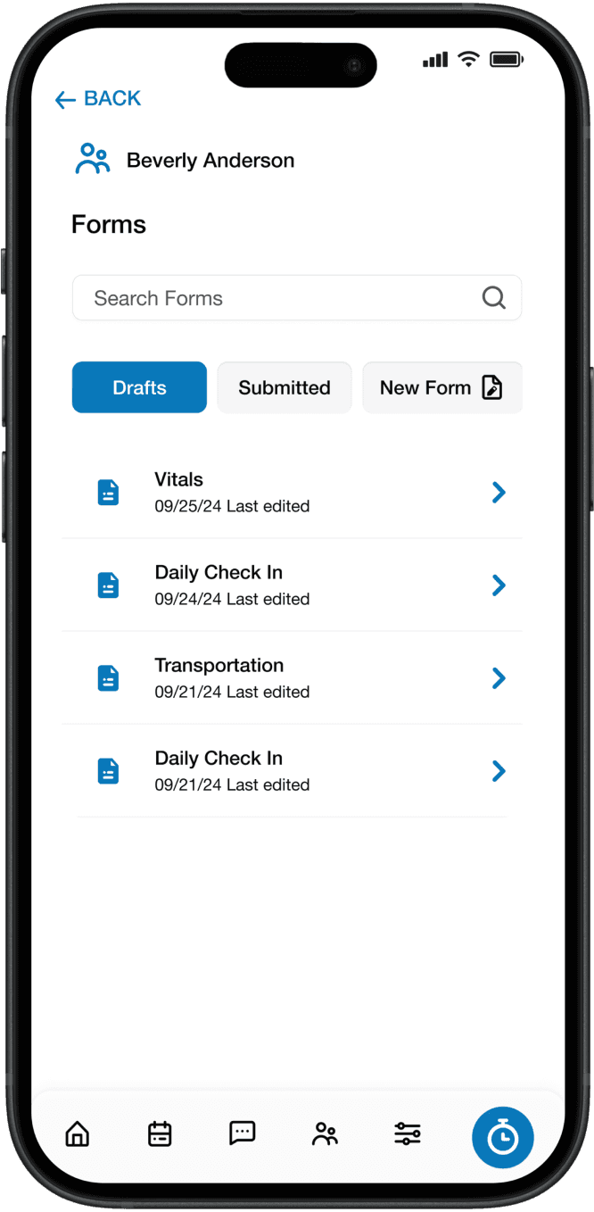 Custom forms in mobile app.