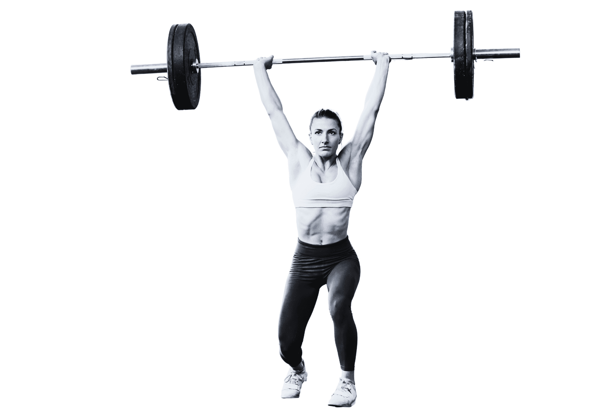 woman performing a split jerk