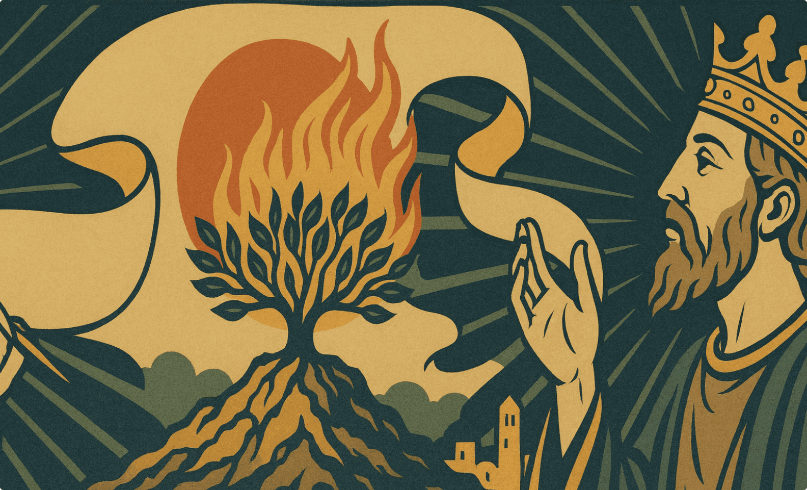 king and burning bush