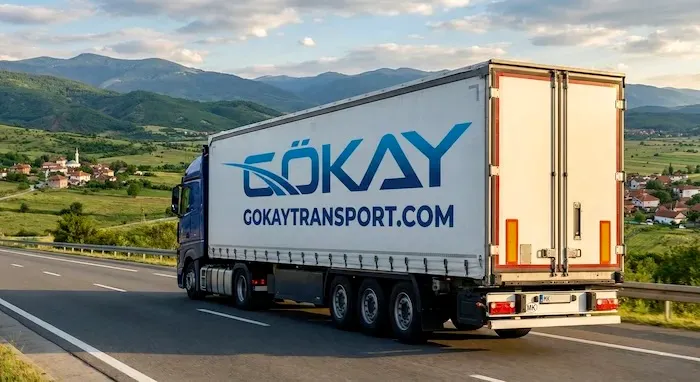 Gökay Transport tır beyaz dorse ve yeşil şehir