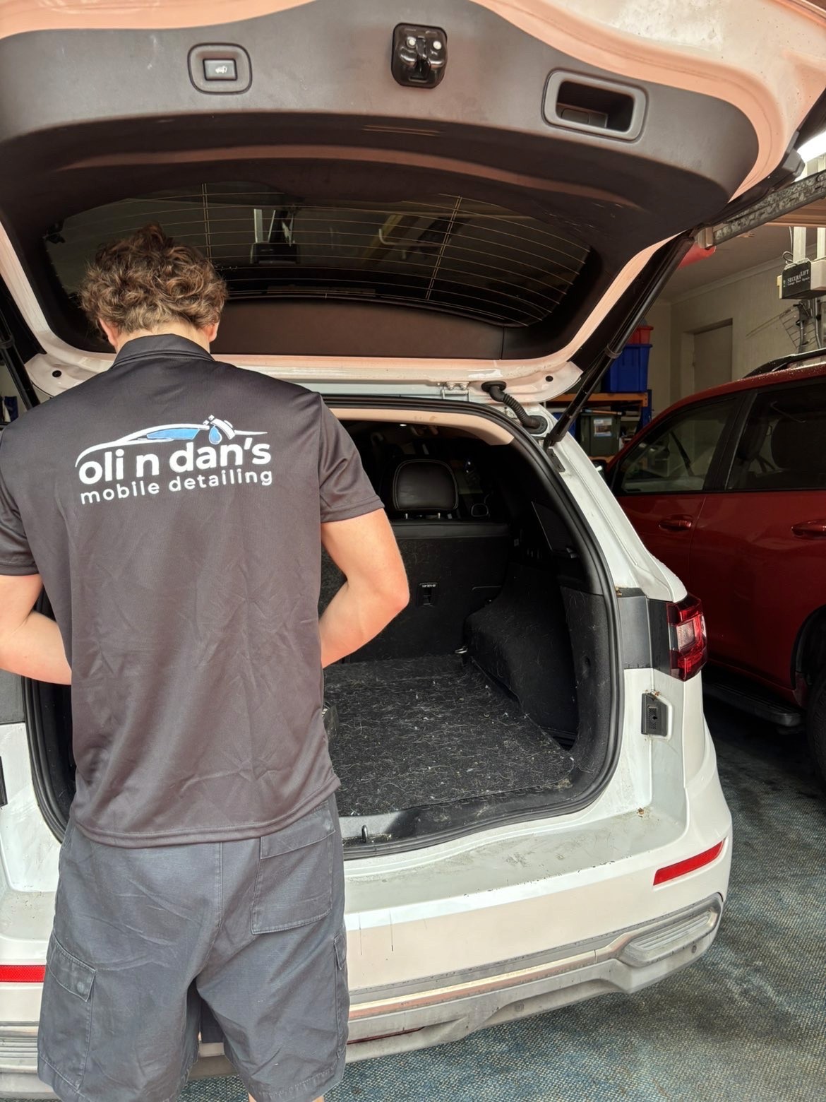 Drone shot of a running track at night