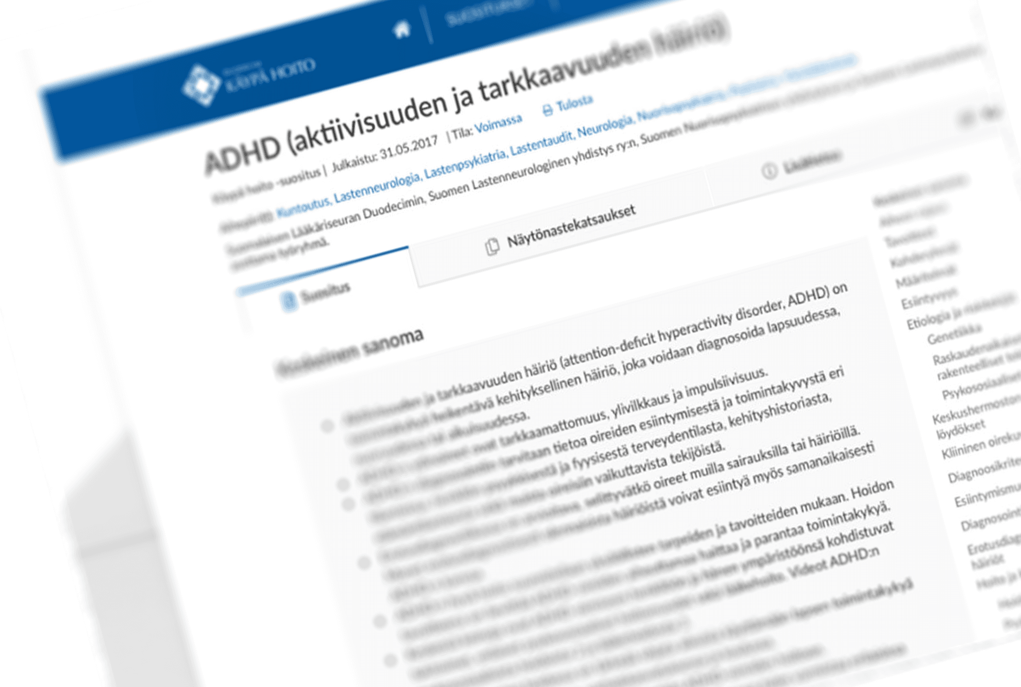 Käypä hoito homepage