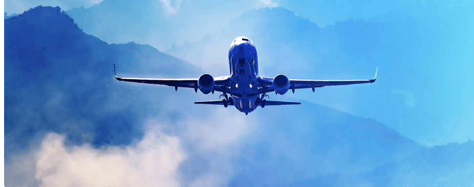 plane over mountains