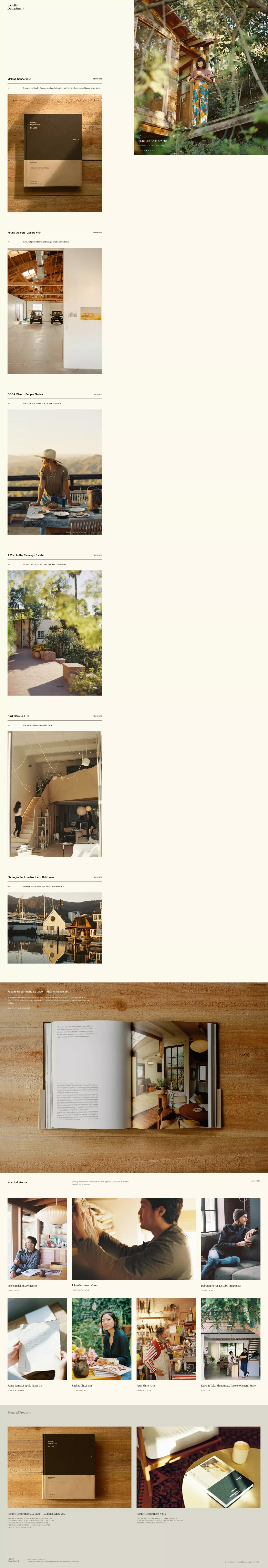 Faculty Department portfolio page screenshot showcasing Design and Magazine design