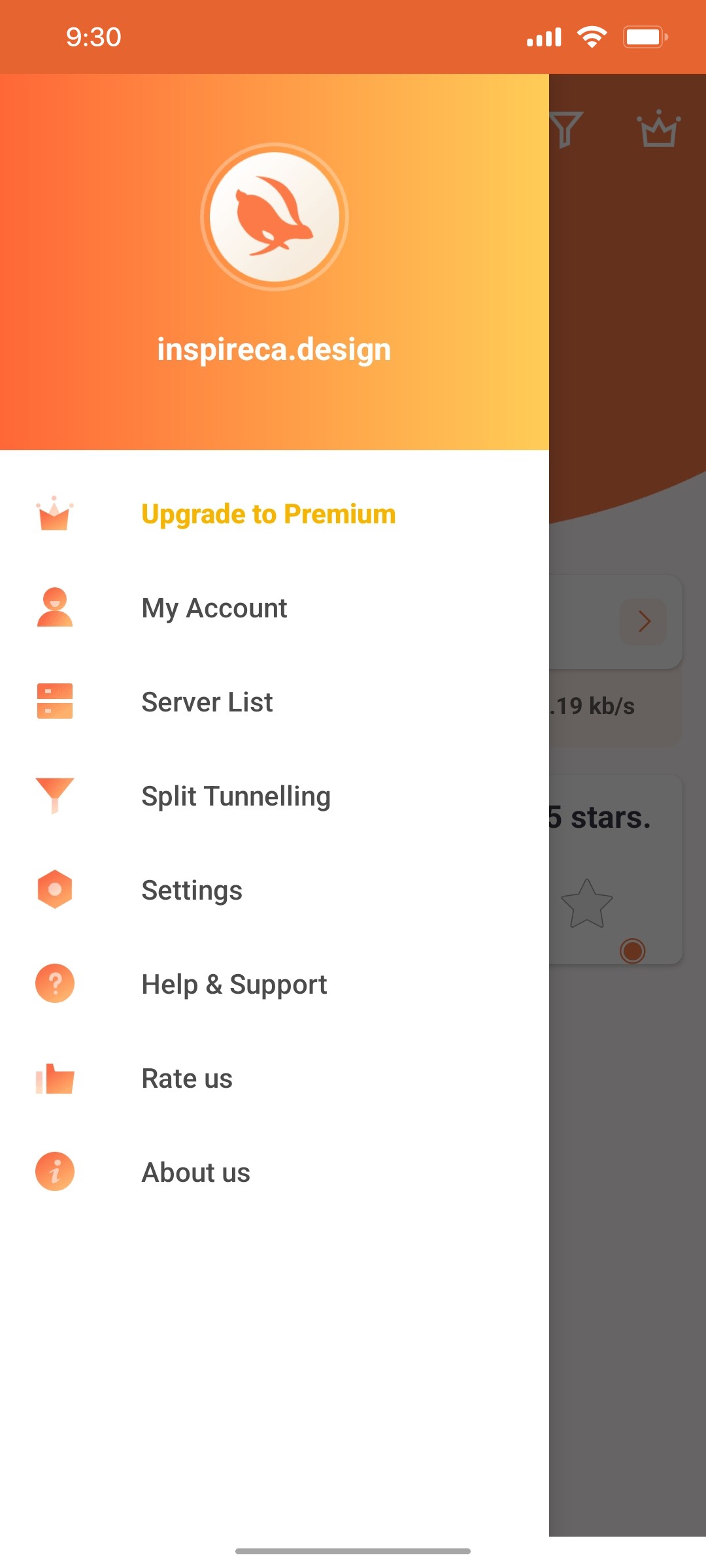 turbo vpn After login screen