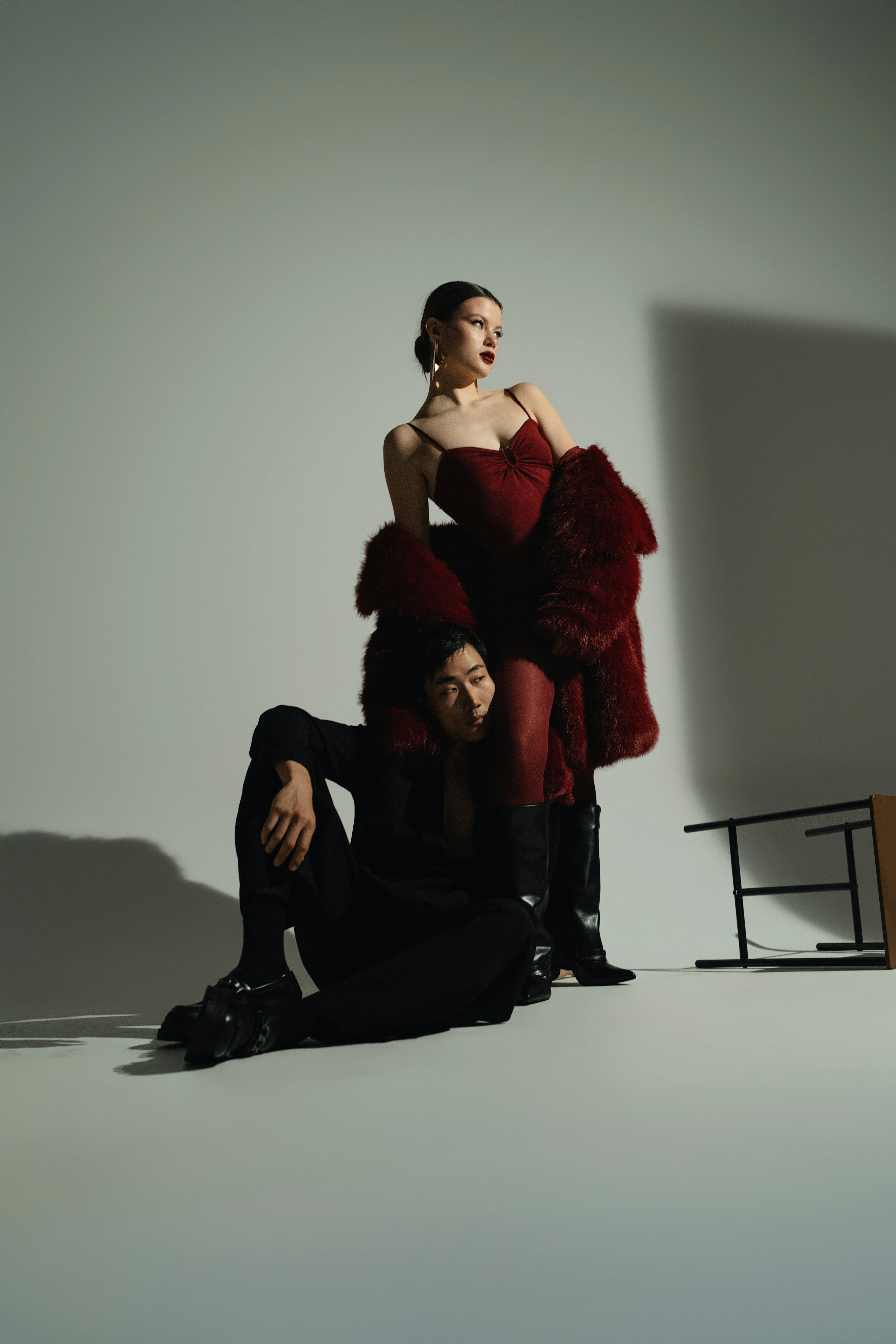 Couple posing for studio image