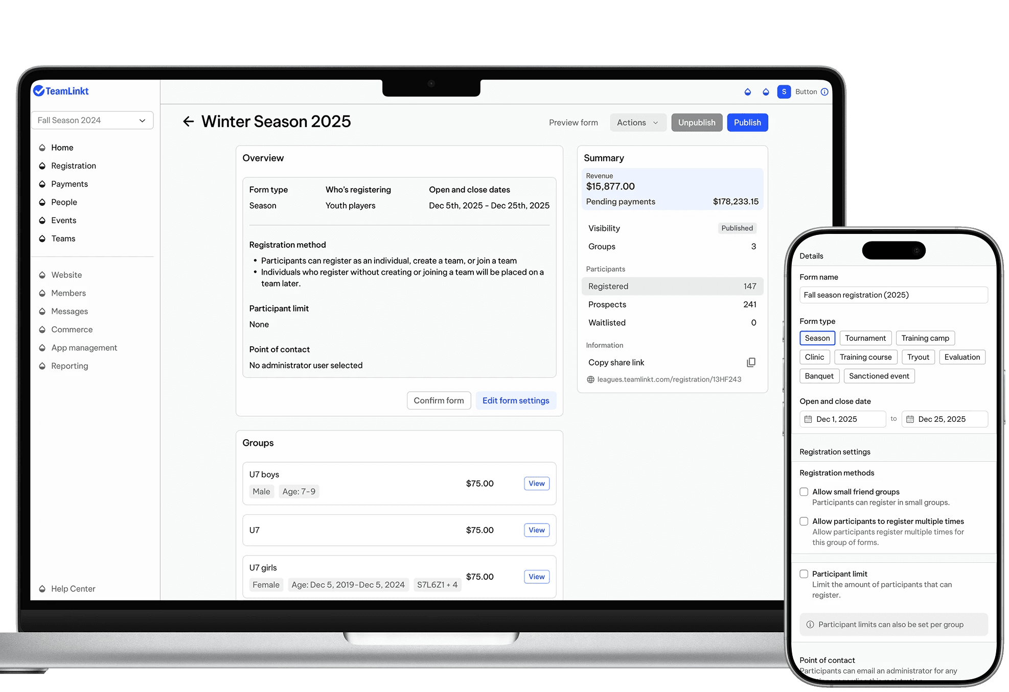 TeamLinkt's Registration Software - Multi-platform