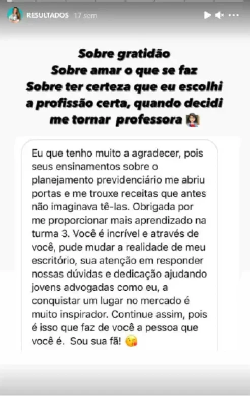 Depoimento de aluno
