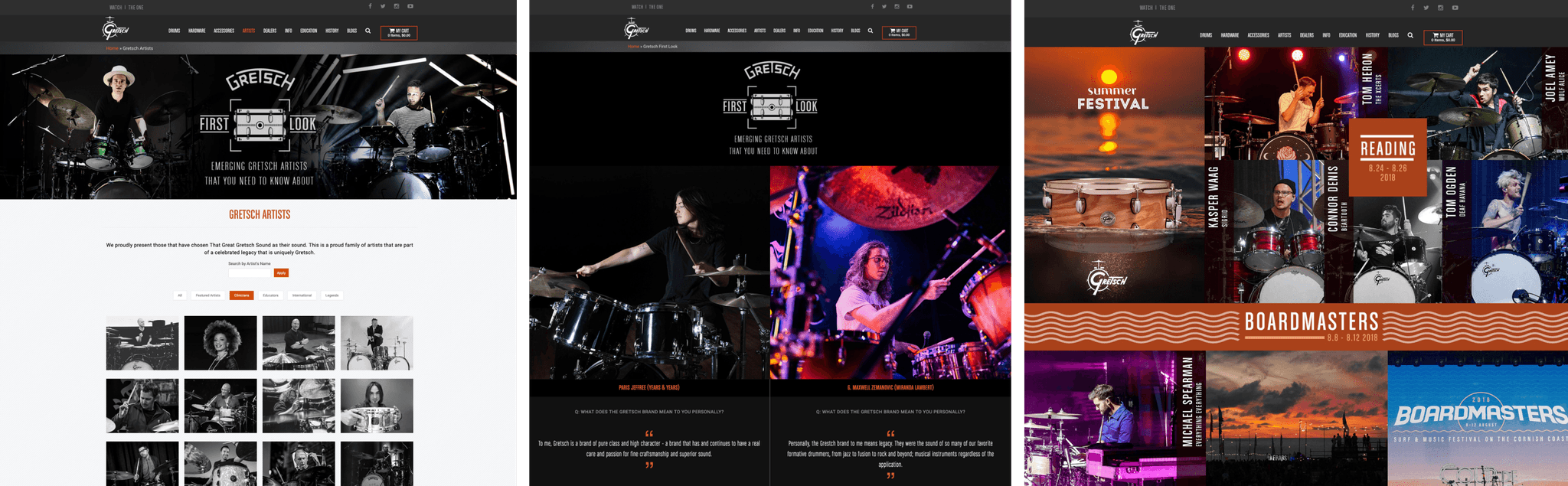 Gretsch Artist and Event Pages