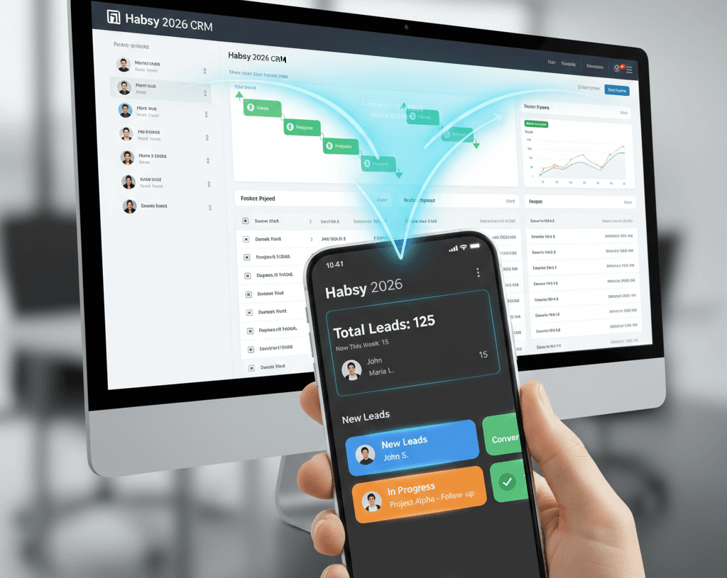 Sales professional reviewing lead context on a mobile app before adding contacts to a CRM