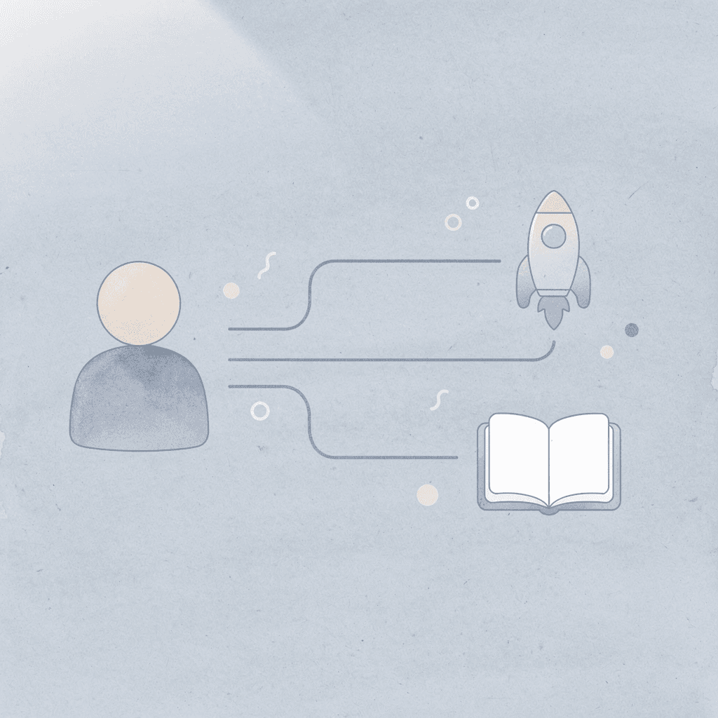 Document icon splitting into two paths representing the separation of the extraction goal and the reading process