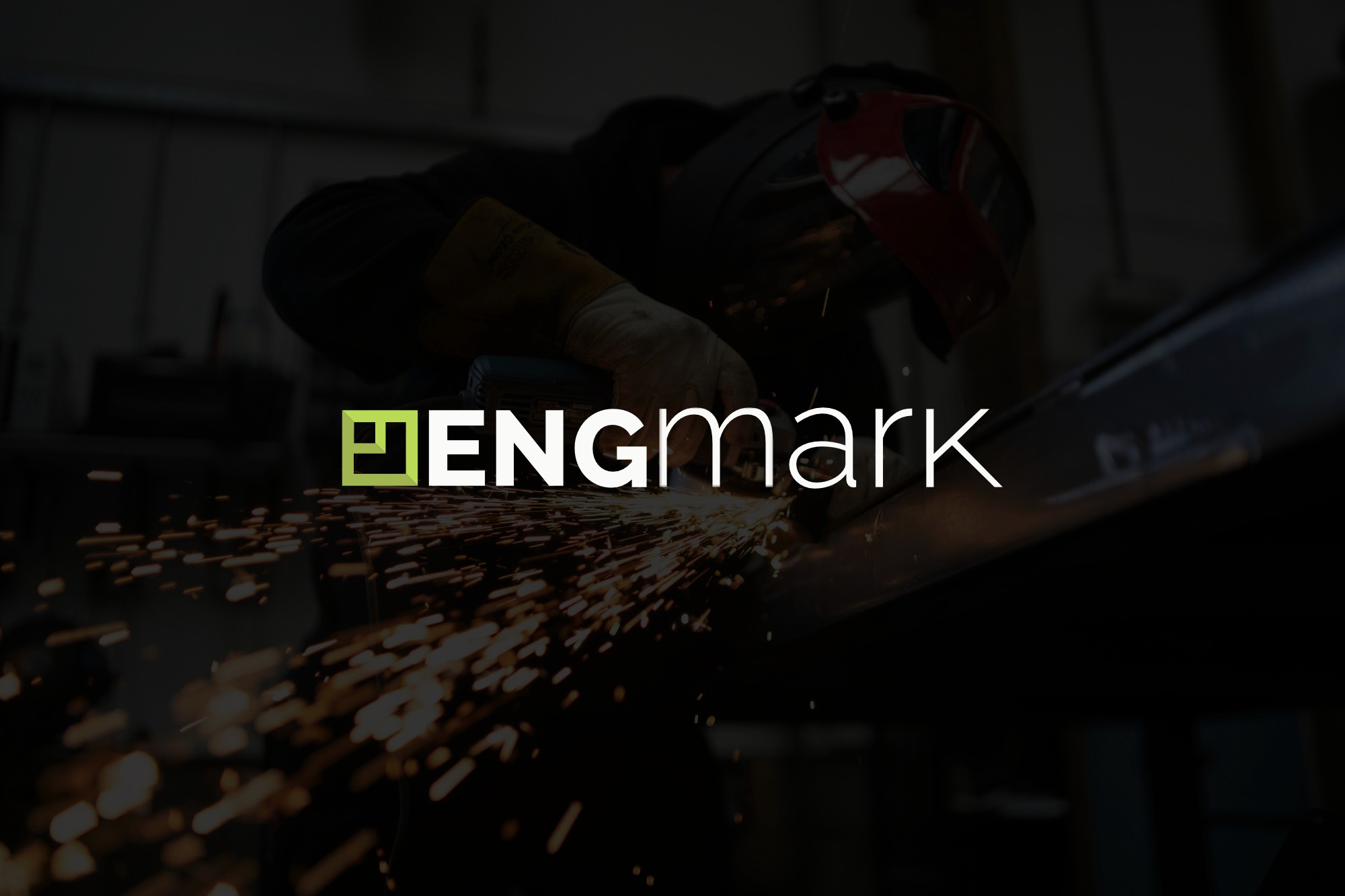 Mockup of the Engmark logo on a modern office wall