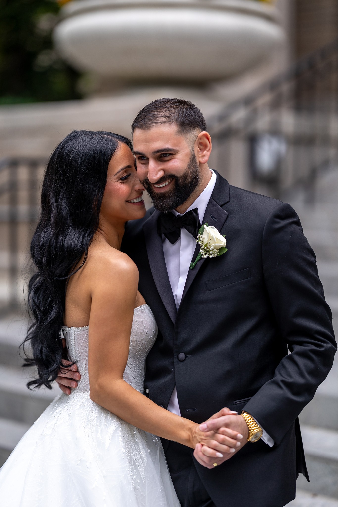 a woman with flowers