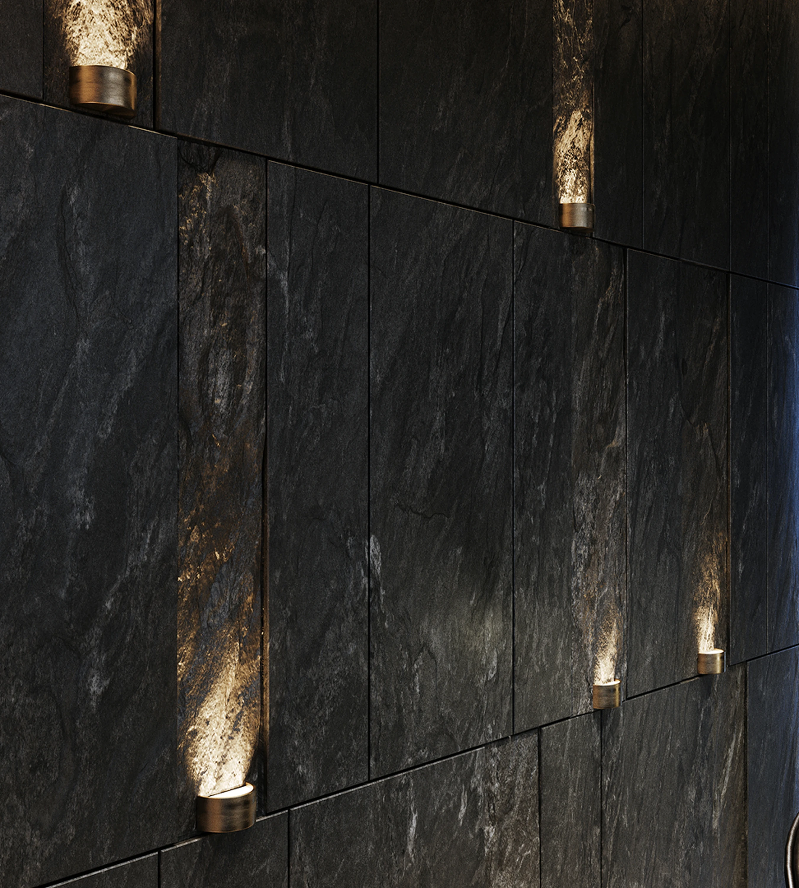 Salle à manger — table en chêne et suspensions minimalistes.