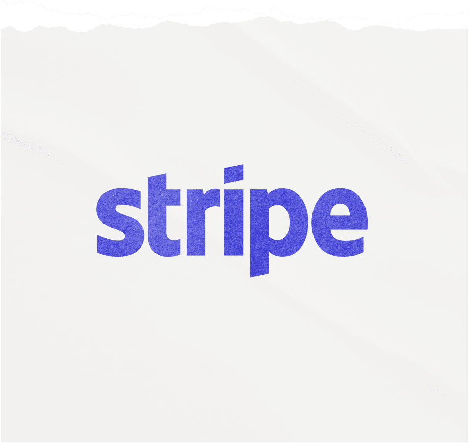 stripe logo on a piece of paper