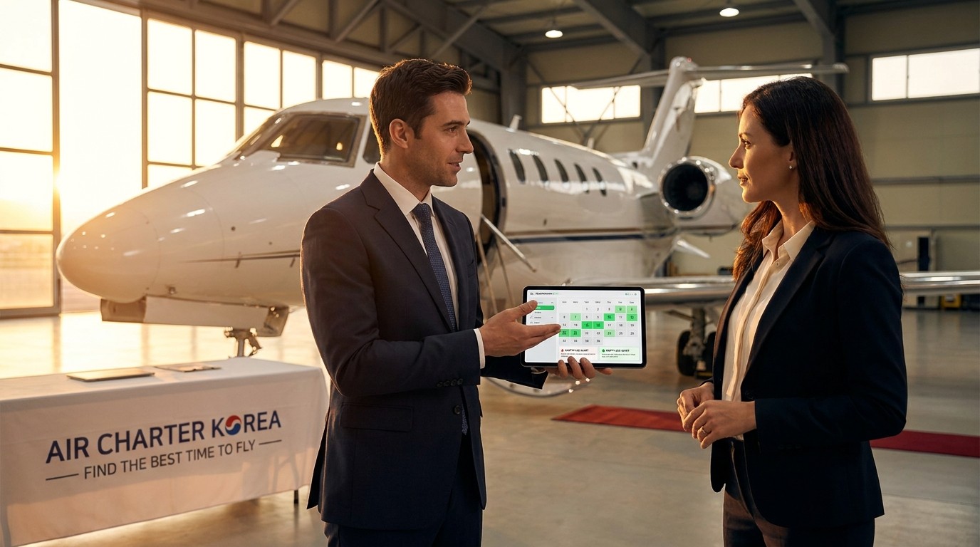 ACK private jet timing-based quote integrated — peak off-peak booking timing, empty legs, weekday time-slot optimization, cost saving single channel 2026