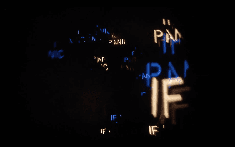 Typography piece using light