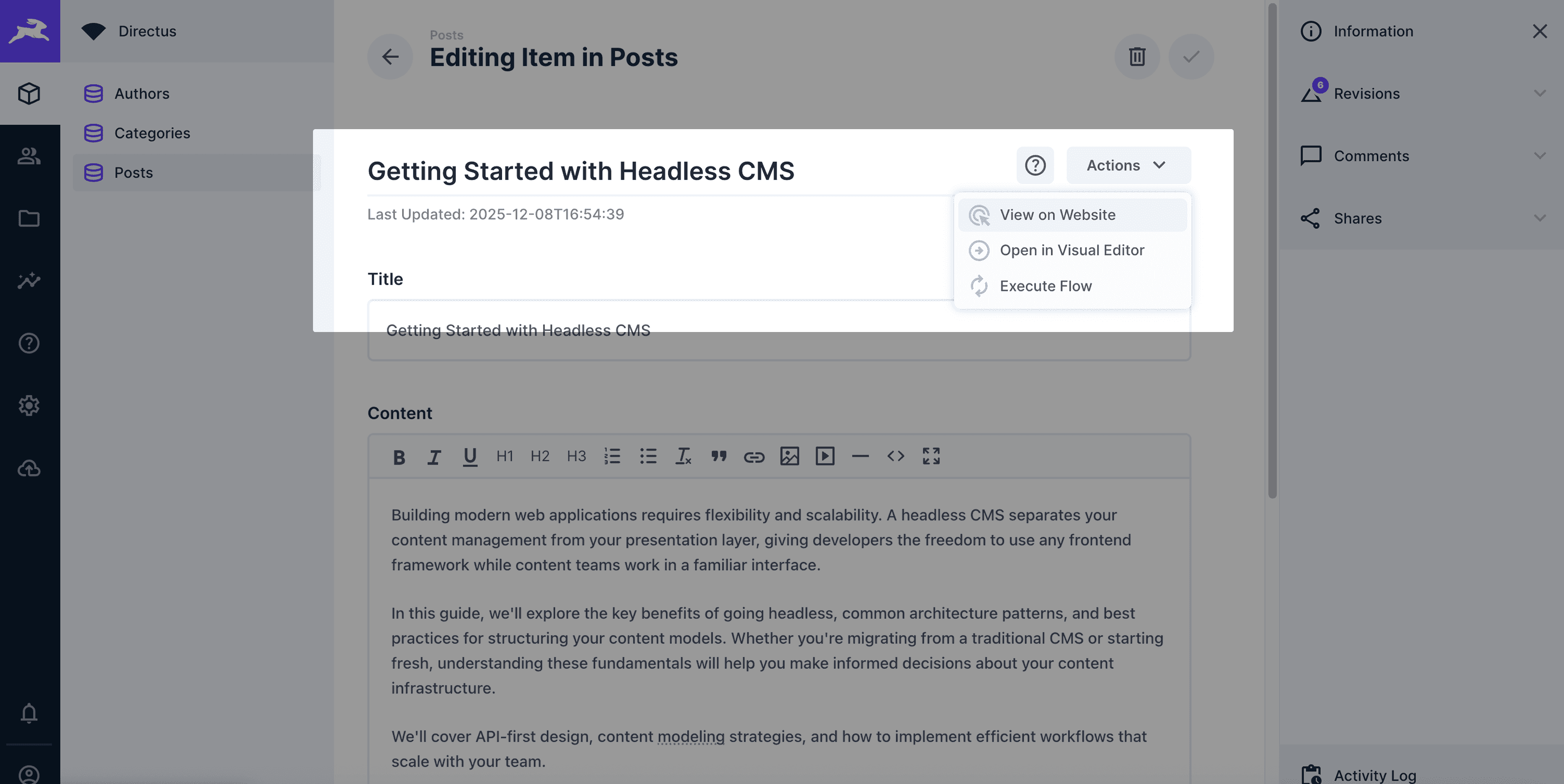 Header Interface