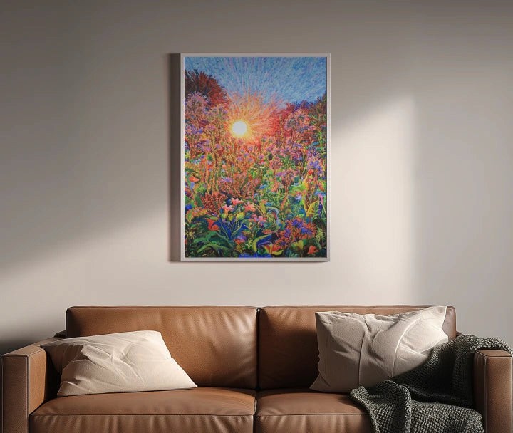 premium art poster and canvas prints, with originals available, from QART , of the artwork " In the summer garden "
