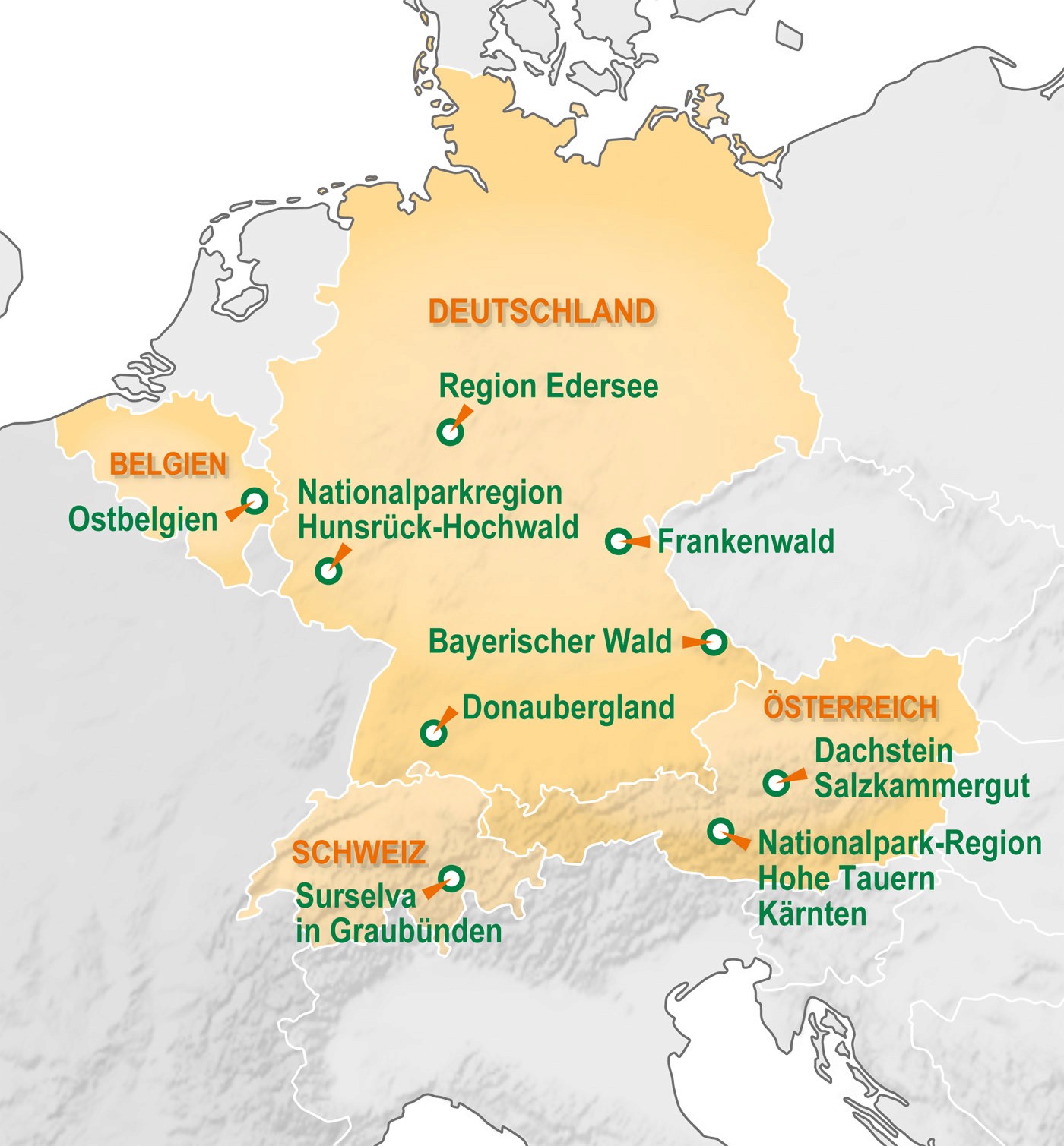Map with the Best Hiking Regions