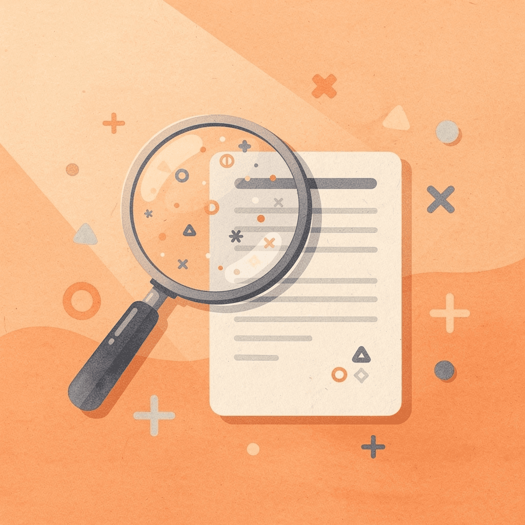 Magnifying glass examining data to represent keyword structure validation - Programmatic SEO