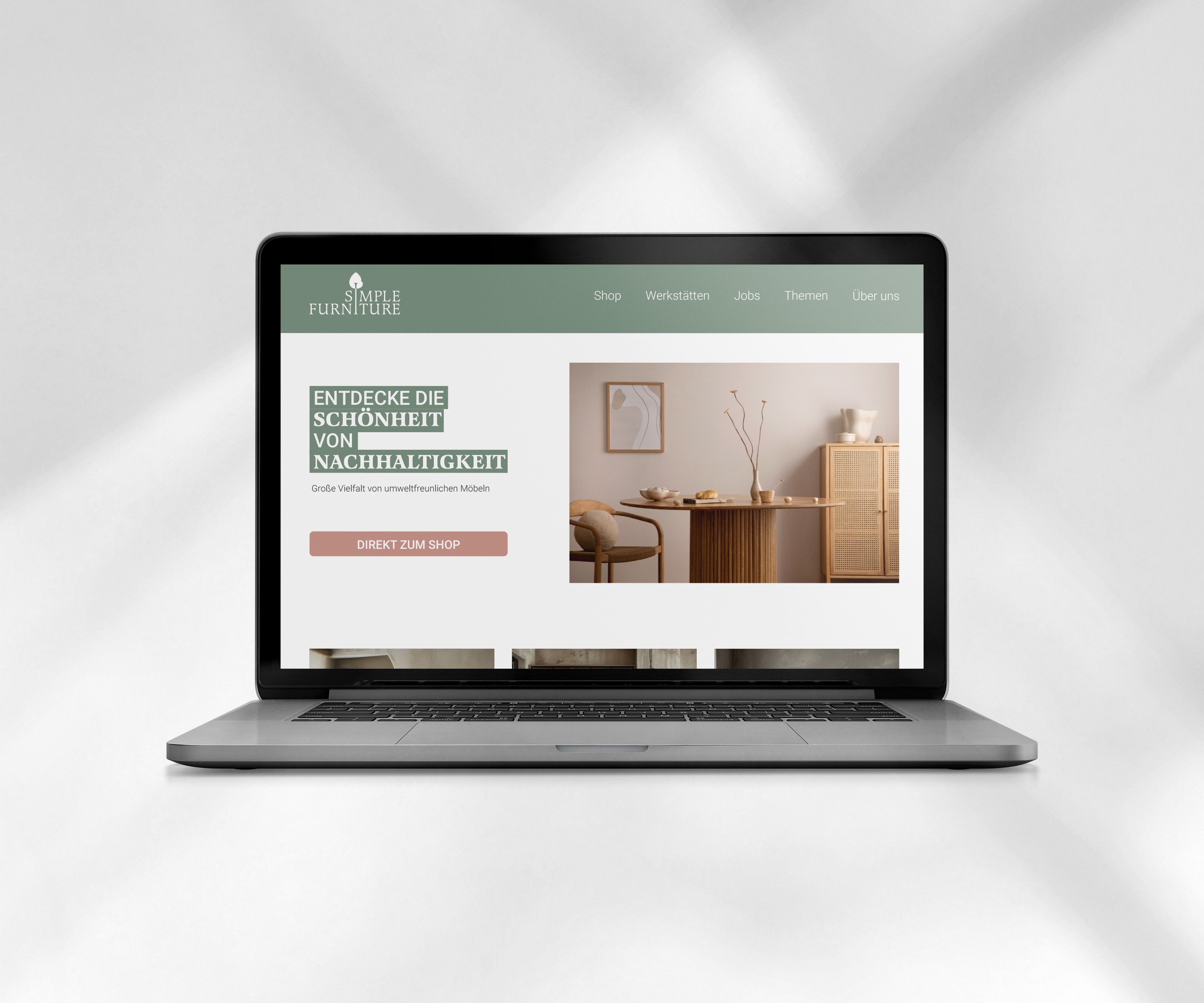 Webdesign für Simple Furniture mit nachhaltigem Markenauftritt