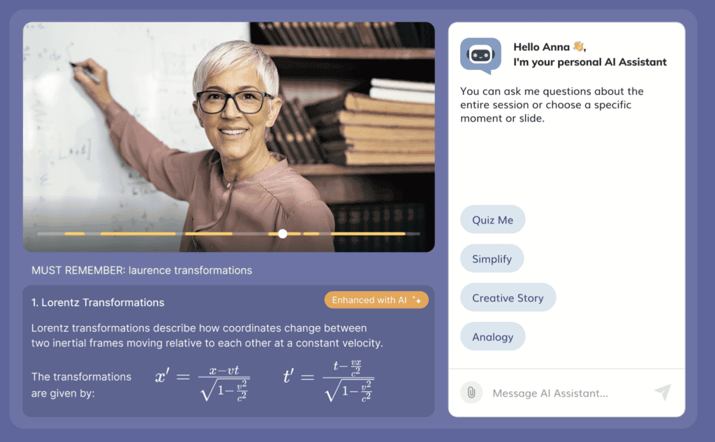 A screenshot of the Jamworks note taking and learning app displaying some STEM notes enhanced by AI