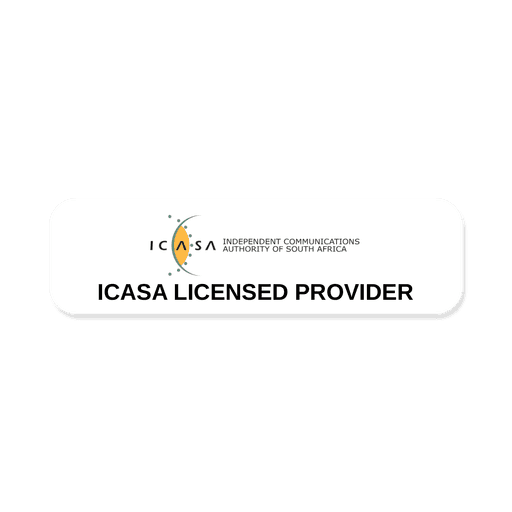 ICASA Licensed Provider logo confirming Othos Telecom compliance in South Africa.