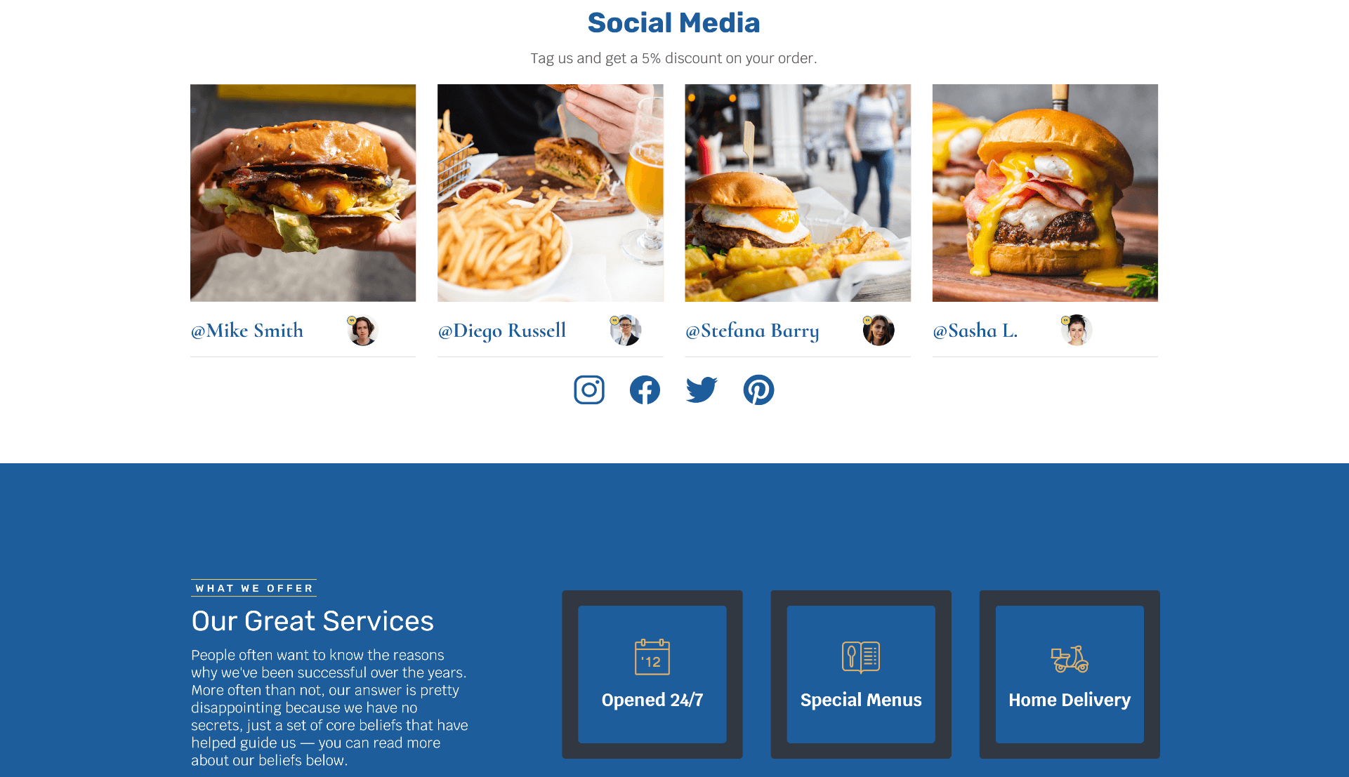 A comprehensive view of Deep Burger's website showcasing modern design and intuitive navigation.