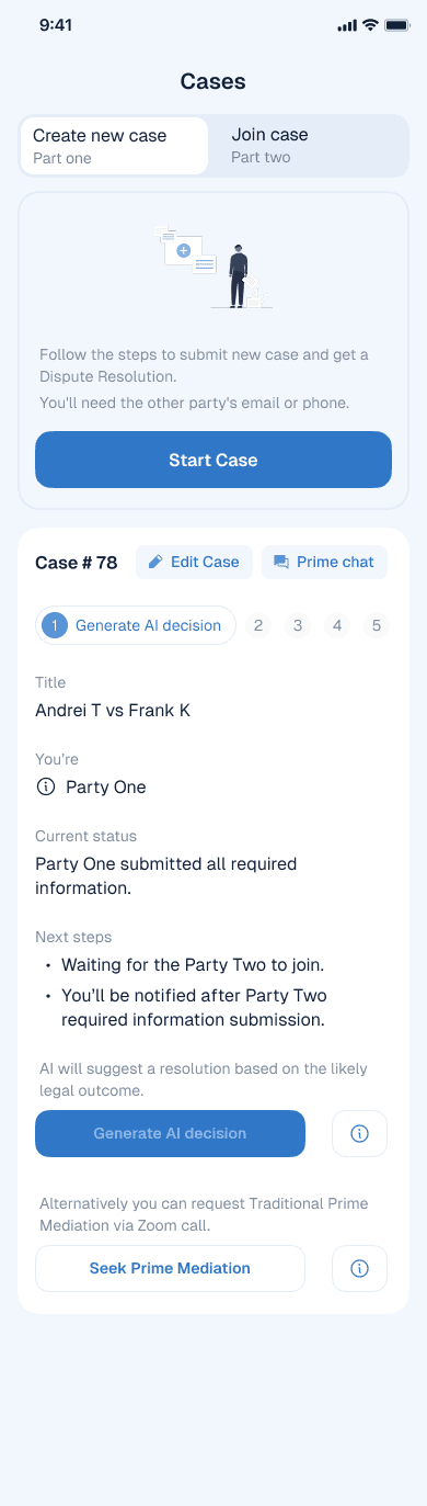 Prime AI Mediaion Mobile personal account