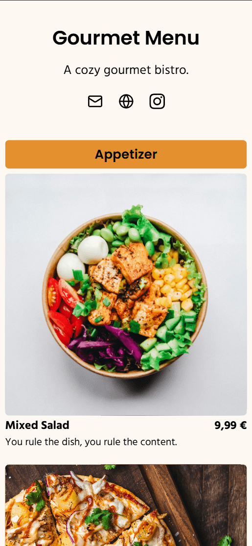 Gourmet Menu - Gallery