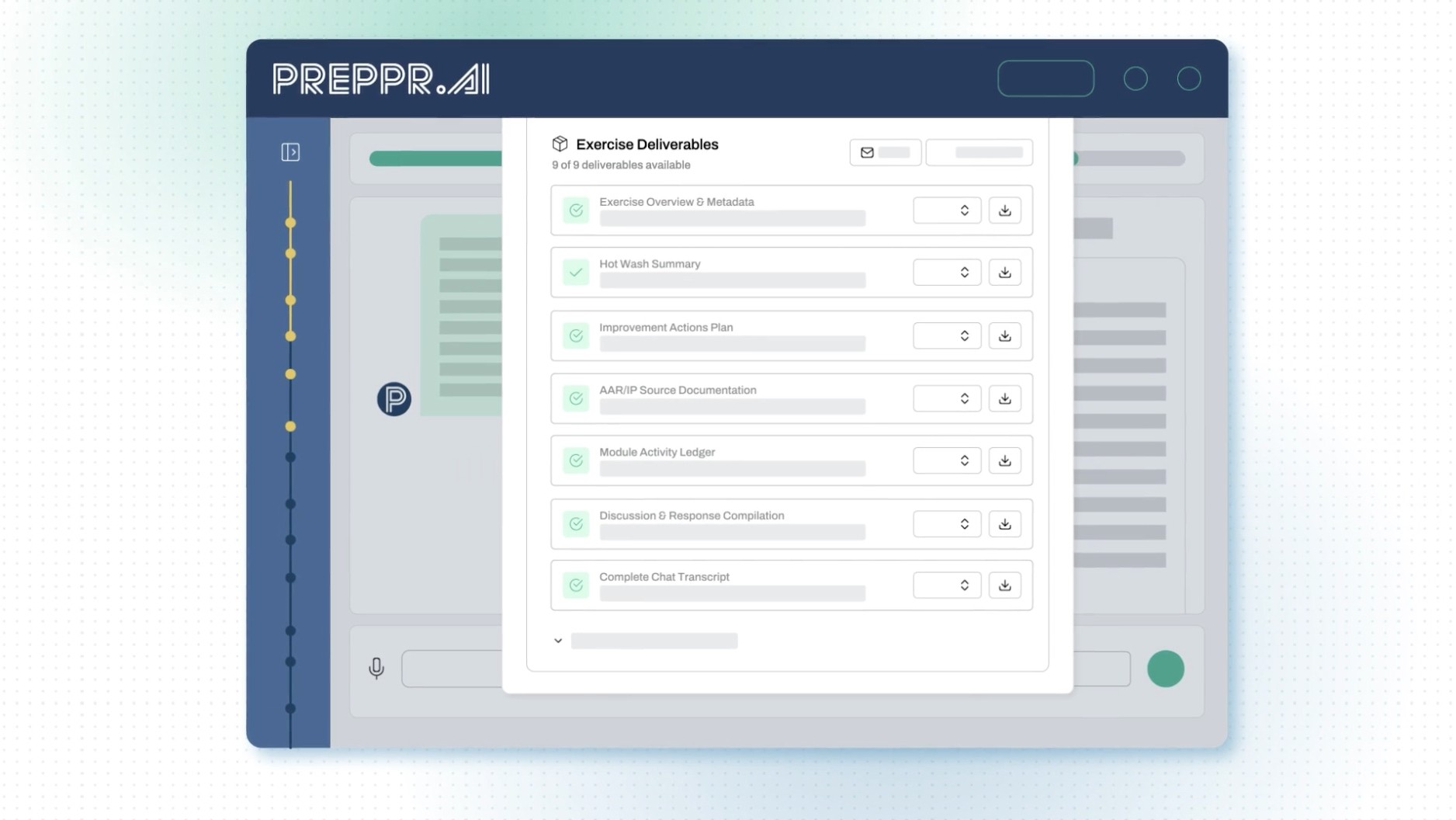 Duotone image of mechanical gears representing Preppr’s automated analysis and generation of improvement insights from tabletop exercises.