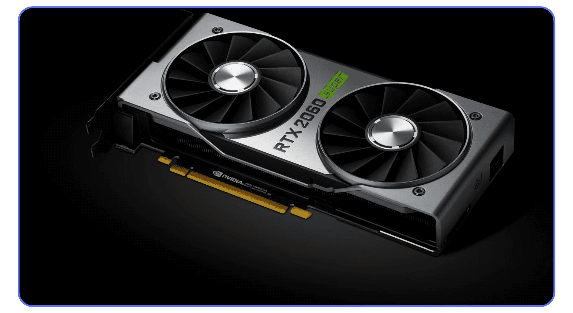 Older Nvidia RTX 2060 Super card used for midrange video editing tasks