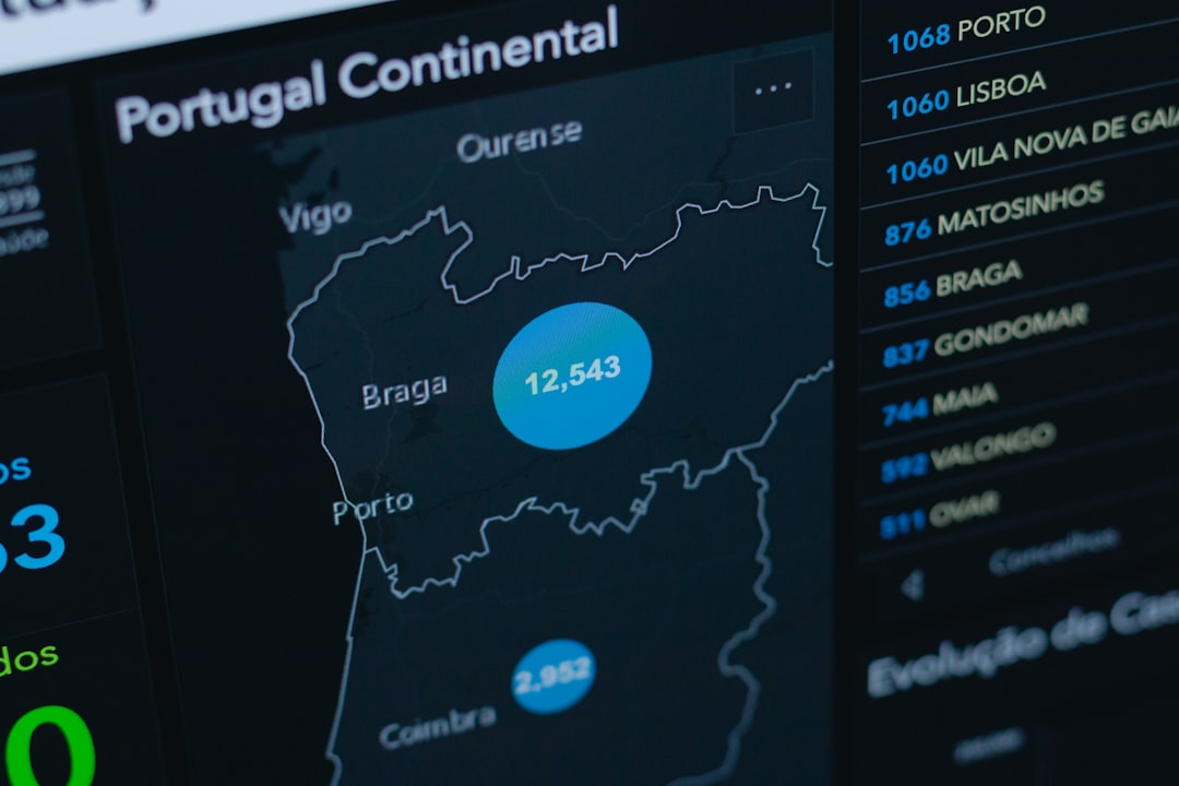 Local geo-grid rank tracking map dashboard showing business ranking pins across a city