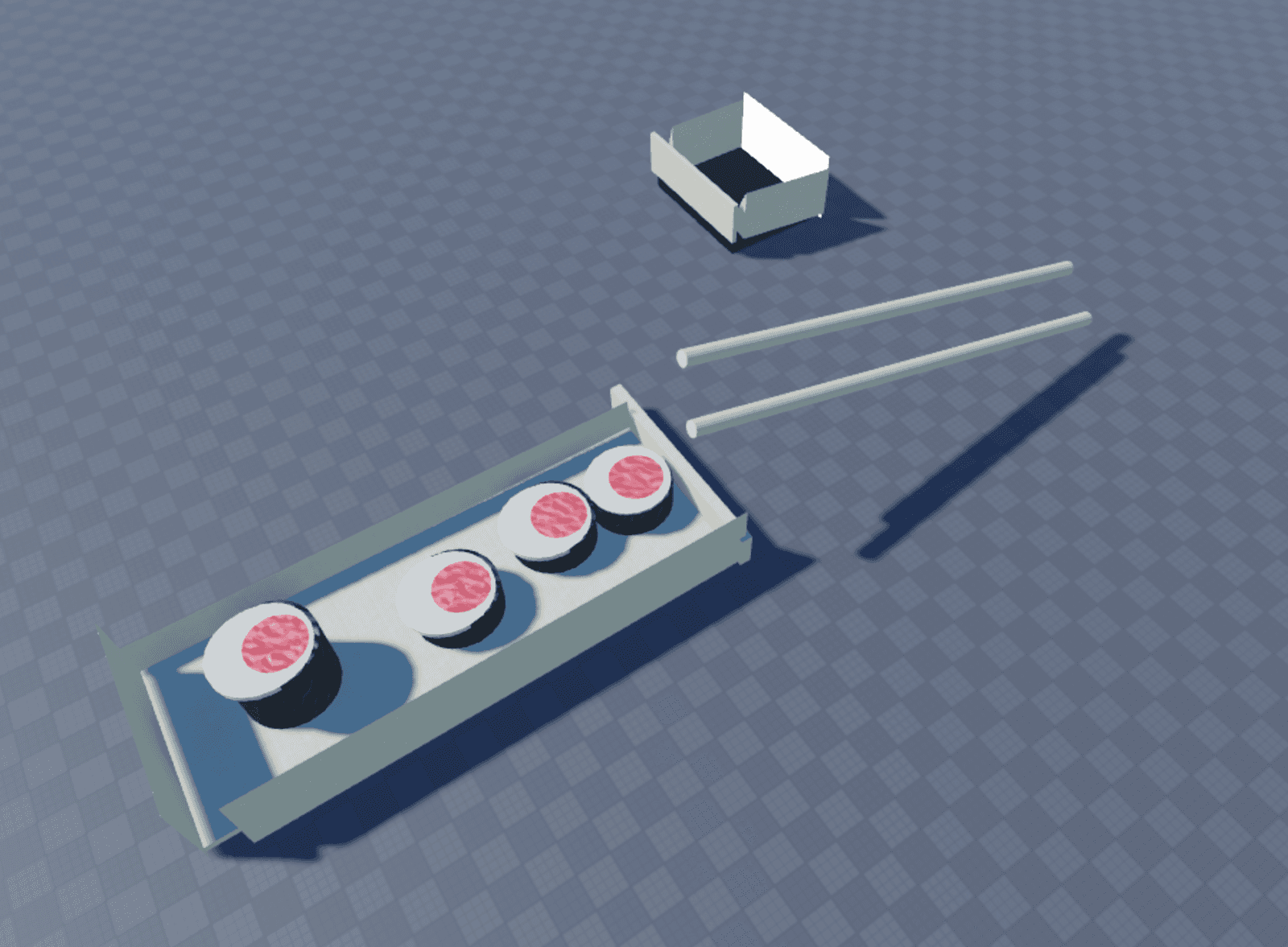 sushi platter created in Roblox Studio