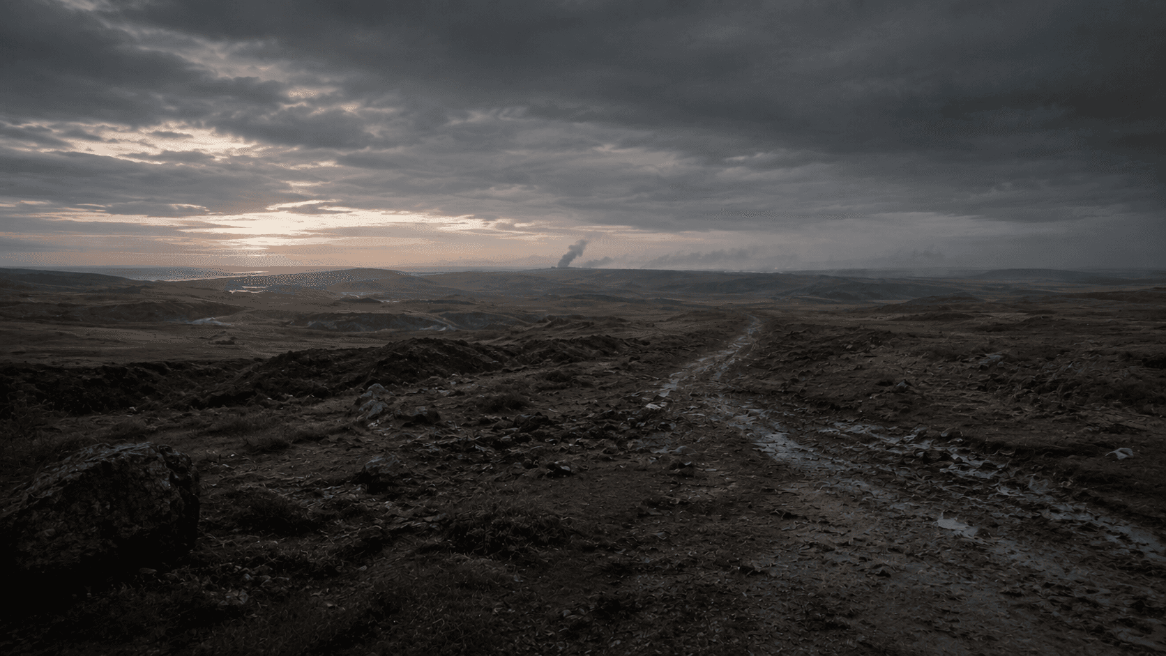 Dark rugged terrain representing austere operating environments